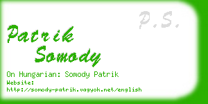 patrik somody business card